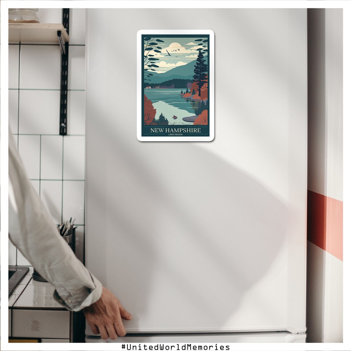 New Hampshire Lakes Region Vintage Travel Poster - Image 5
