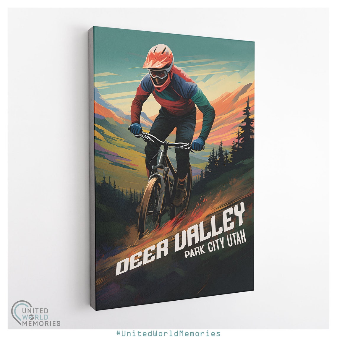 Deer Valley Park City Poster Mountain Bike Gift Utah Park City Print - Image 3