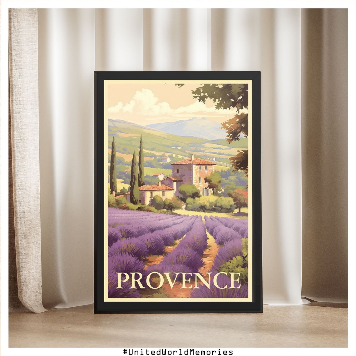 Provence Lavender Field Farmhouse Cypress Retro Countryside Poster - Image 4