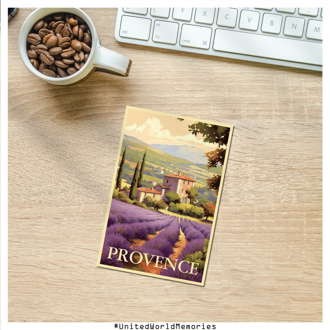 Provence Lavender Field Farmhouse Cypress Retro Countryside Poster - Image 3