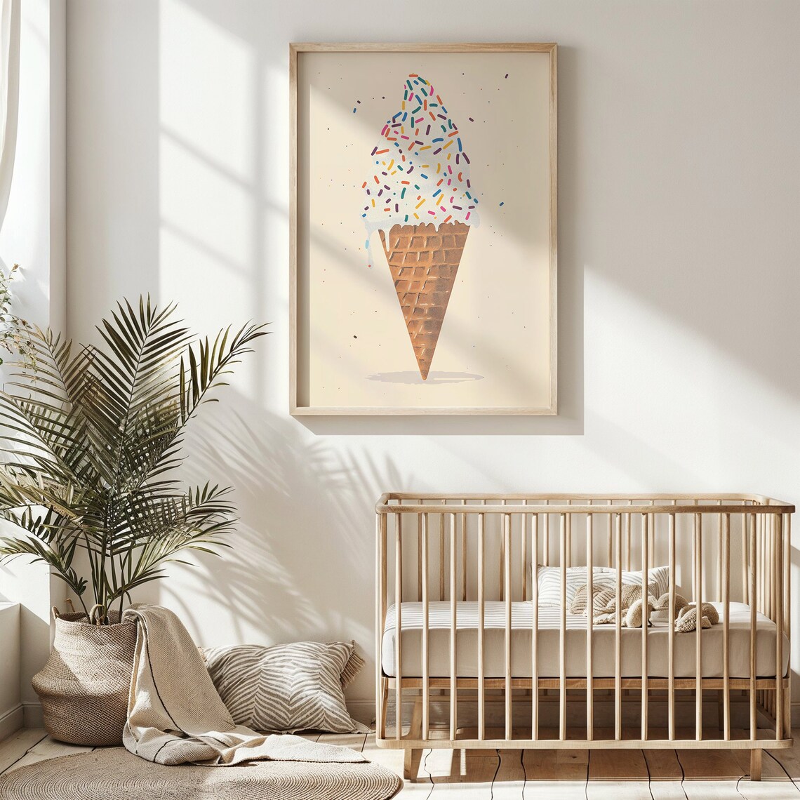 Ice Cream Cone Art Print, Nursery Kids Room Decor - Image 4