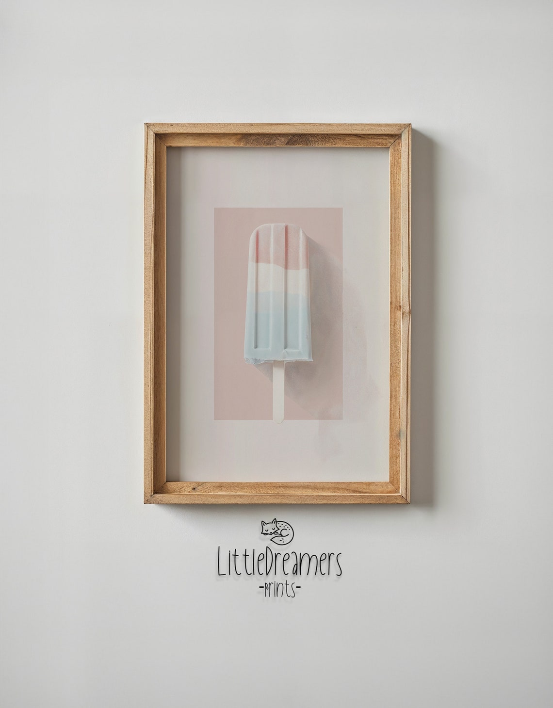 Pastel Striped Popsicle Ice Cream Art Kitchen Nursery Kids Room Poster - Image 5