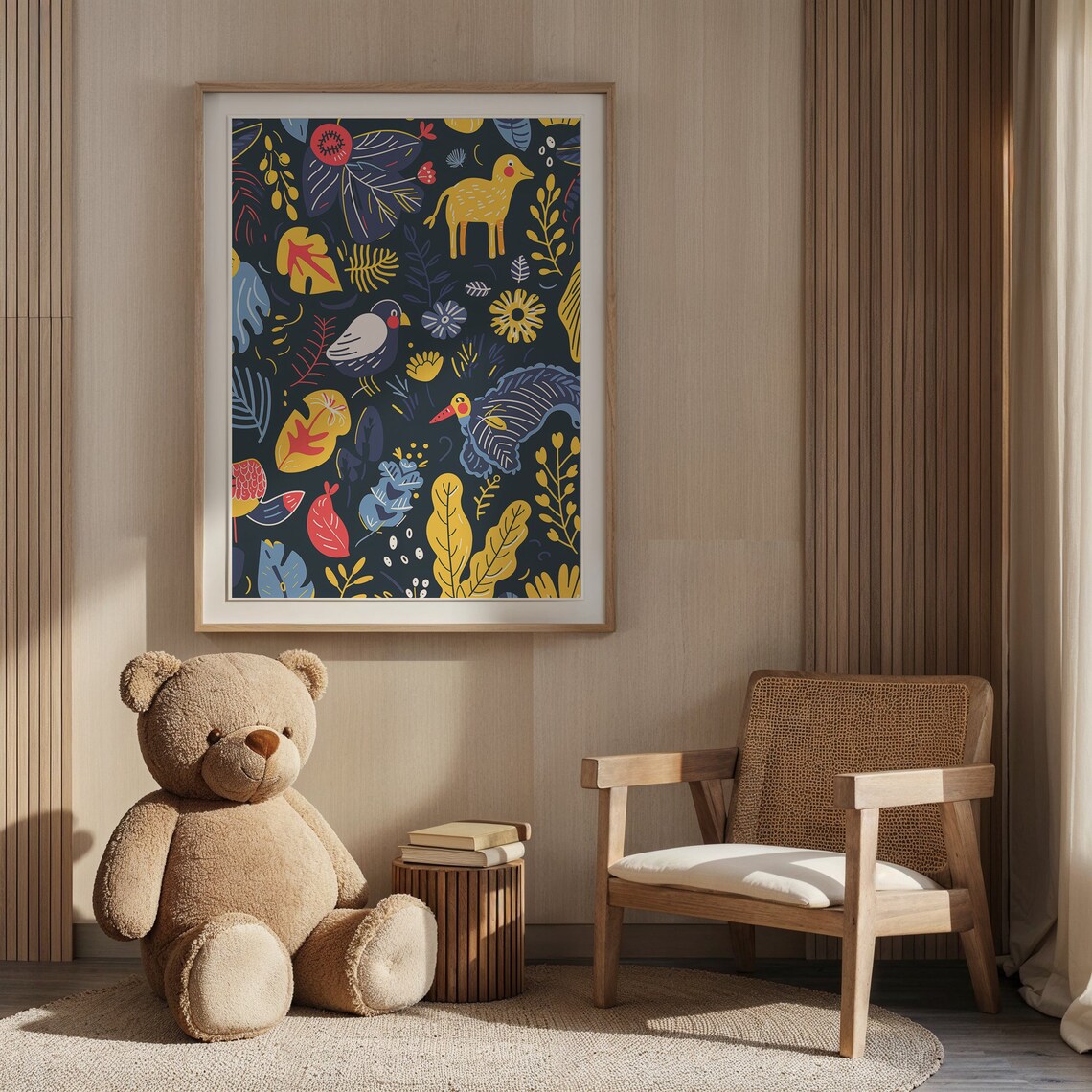 Whimsical Forest Animals Nursery Wall Art Kids Posters Decor Instant Colorful Nature Themed Background - Image 4