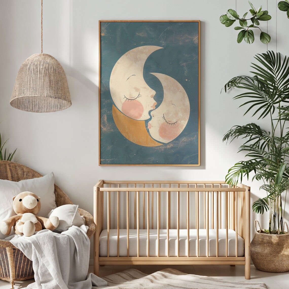 Moon And Stars Nursery Wall Art Print, Celestial Decor - Image 3