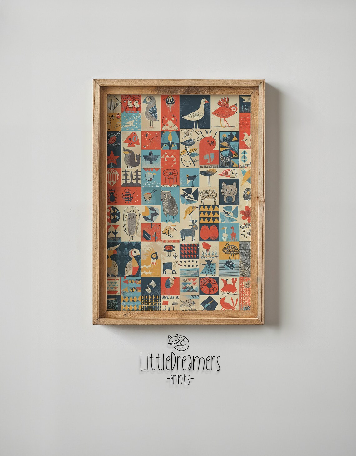Whimsical Animal Collage Nursery Kids Art Print - Image 4