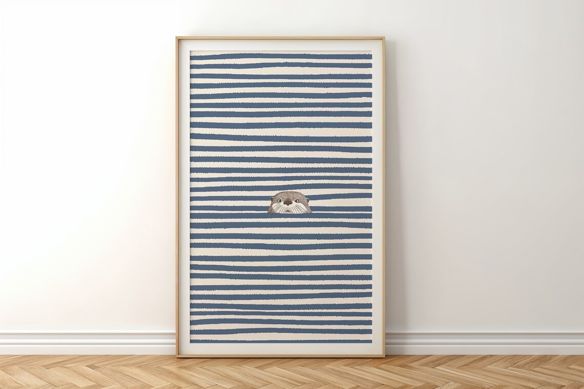 Peeking Otter Nursery Wall Art, Nautical Animal Print - Image 6