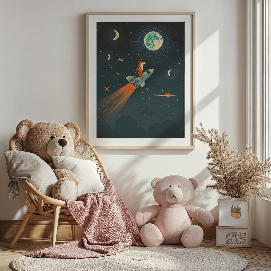 Astronaut Fox Space Nursery Art Print, Kids Room - Image 5