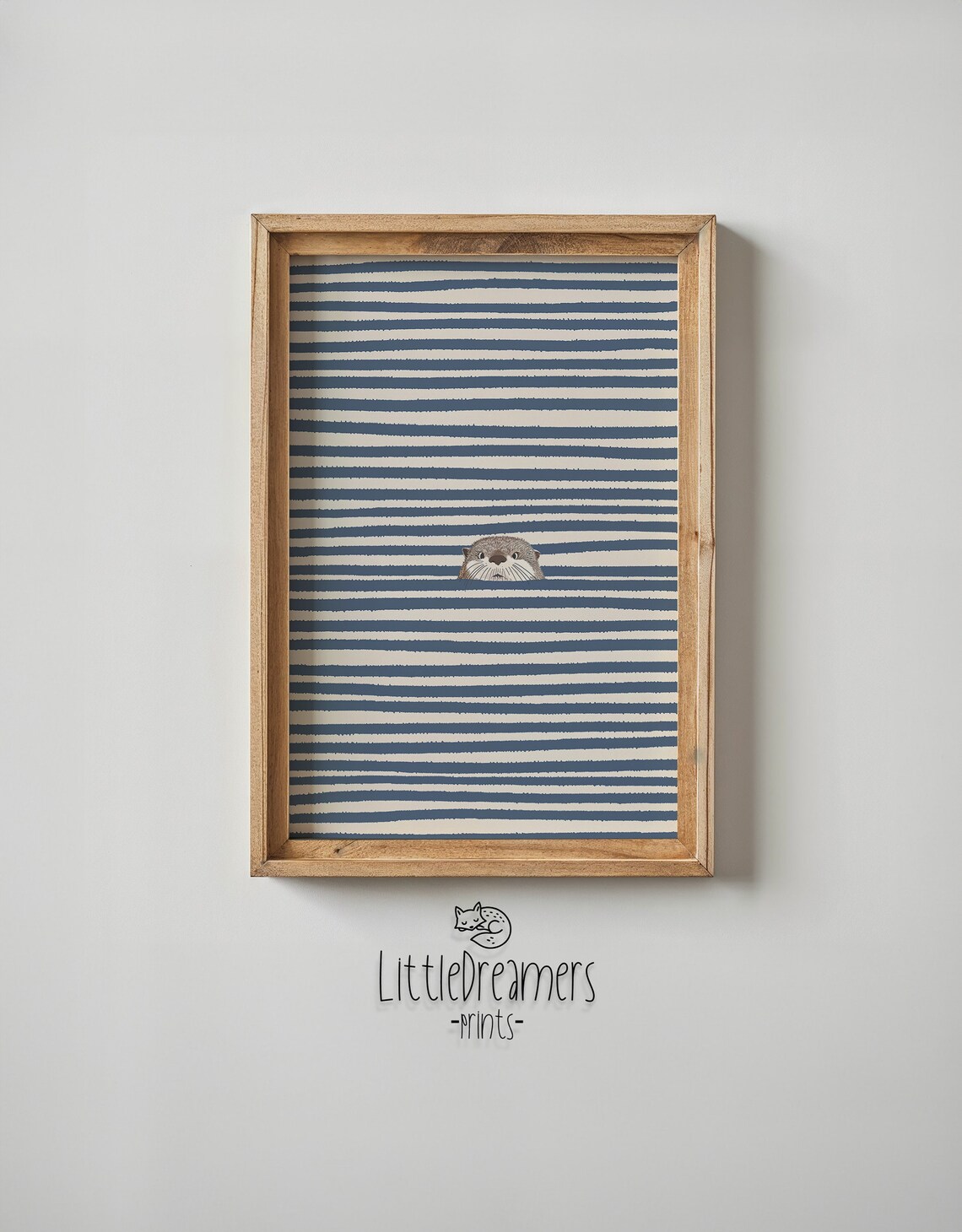 Peeking Otter Nursery Wall Art, Nautical Animal Print