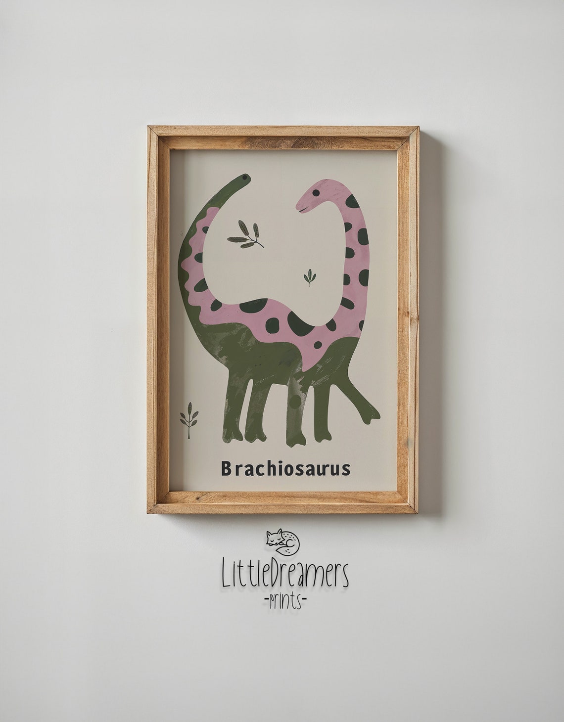 Brachiosaurus Long Neck Pastel Dinosaur Educational Nursery Poster - Image 5