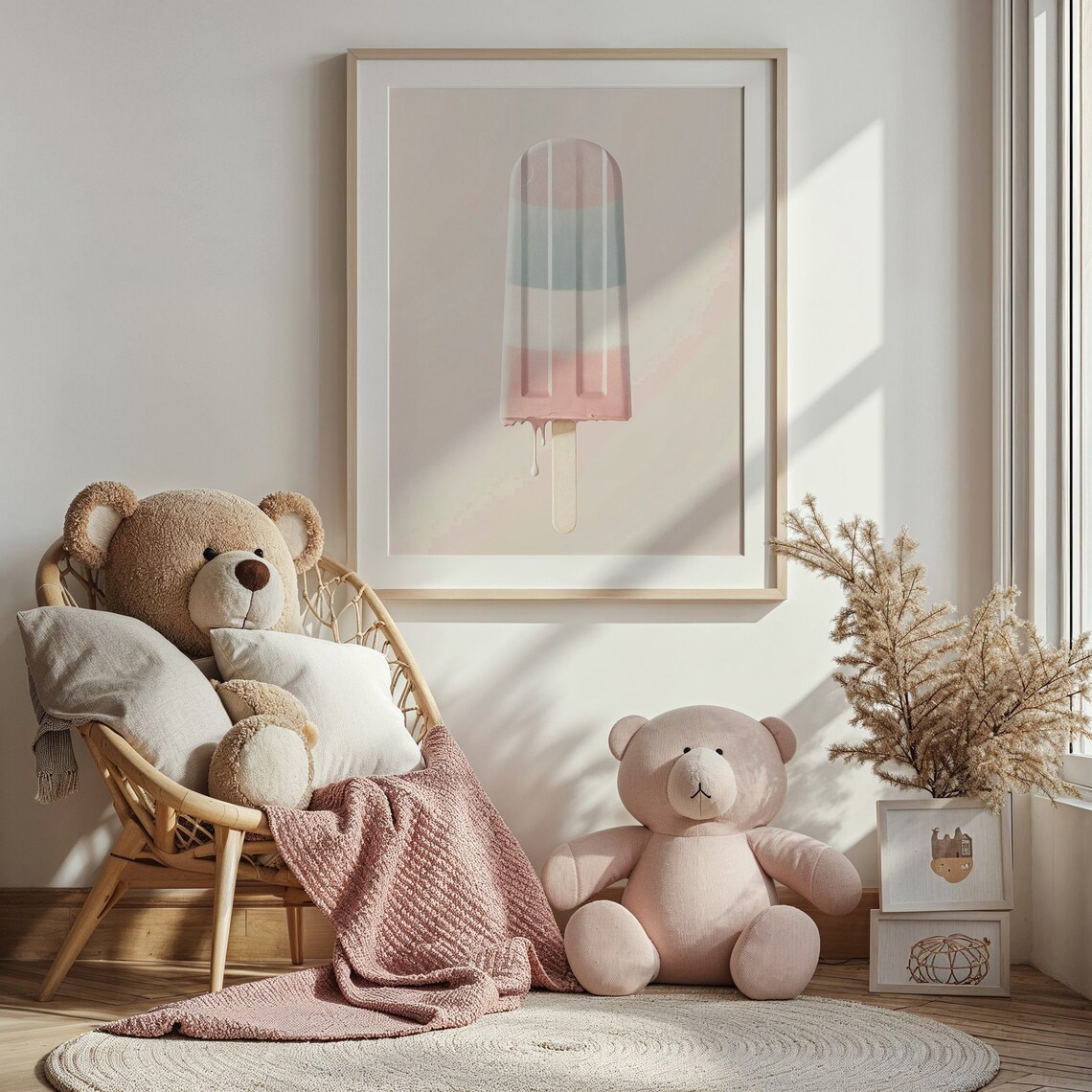 Melting Pastel Popsicle Ice Cream Art Kitchen Nursery Kids Room Poster - Image 2