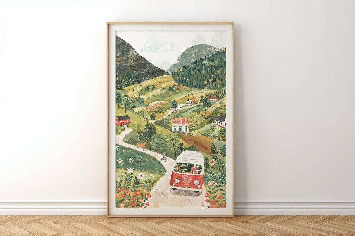 Playful Shapes Nature Scenery Nursery Art Print - Image 6