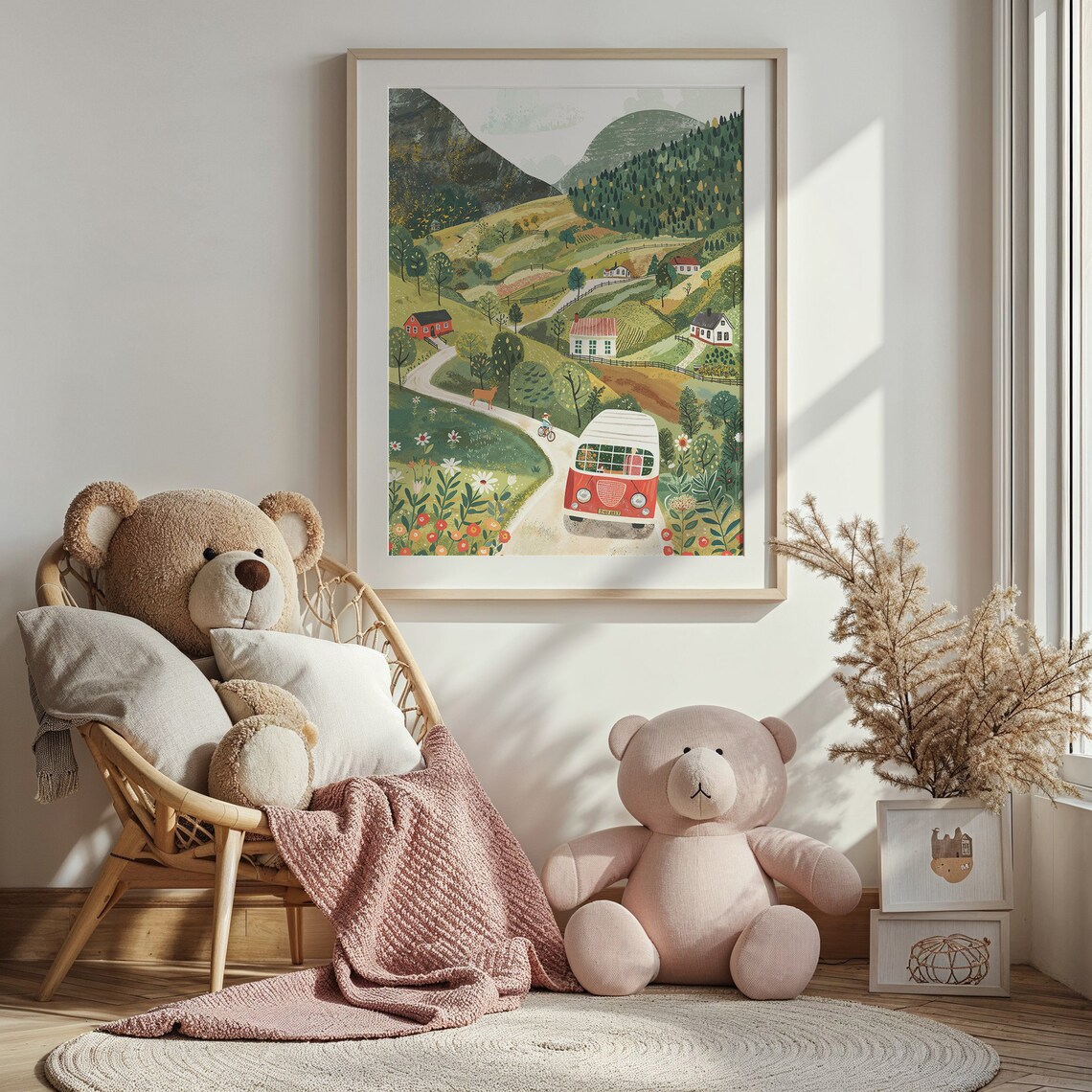 Playful Shapes Nature Scenery Nursery Art Print - Image 4