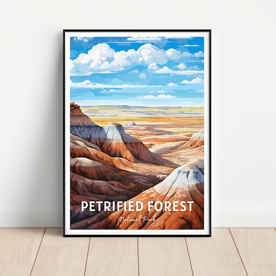 Petrified Forest National Park Painted Desert Hills Travel Poster