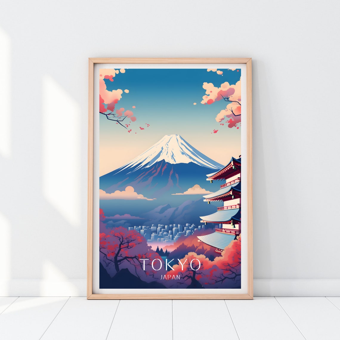 Tokyo Travel Poster Tokyo Wall Art Print Tokyo Travel Art Tokyo Print Japan Travel Poster Japan Print Mt Fuji Print - Image 2