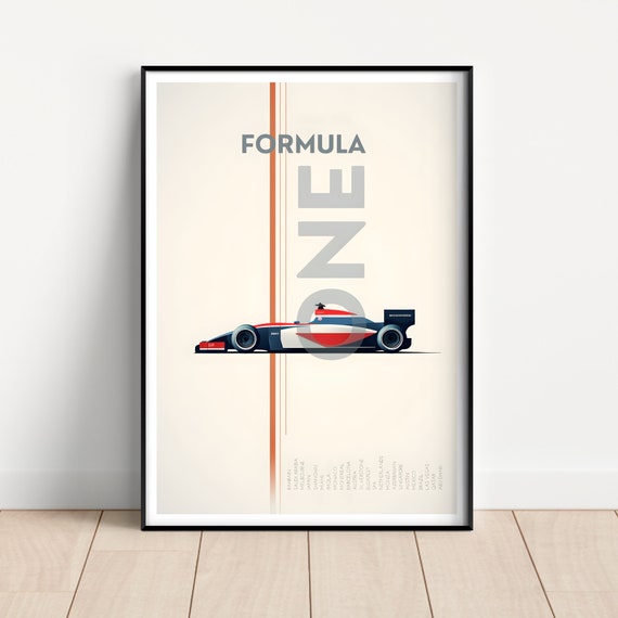 Formula 1 Poster Formula 1 Wall Art F1 Poster F1 Print F1 Poster Set Motorsport Poster Game Room Gift For Son Gift For Him Study
