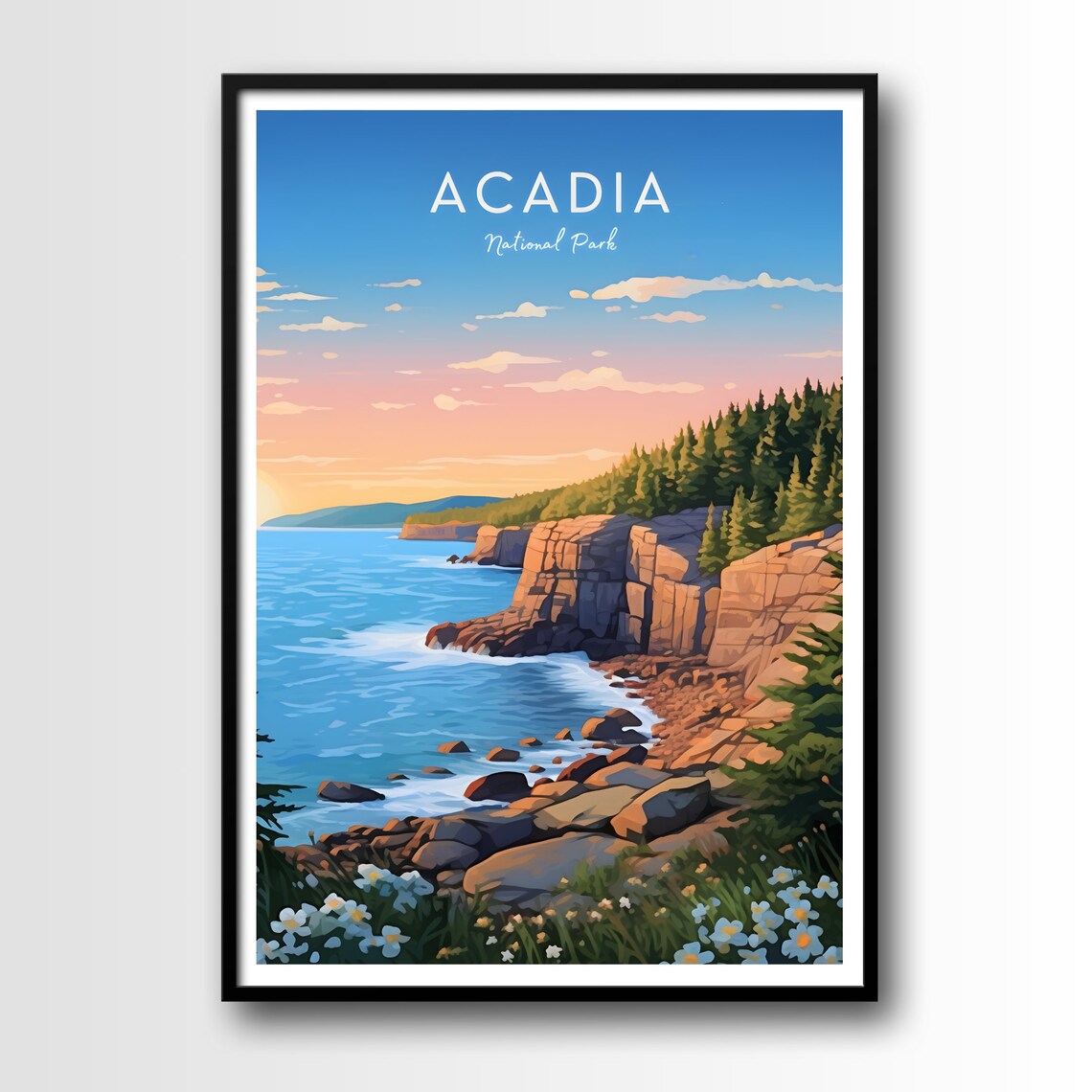 Acadia National Park Travel Poster, National Park Art Print - Image 2