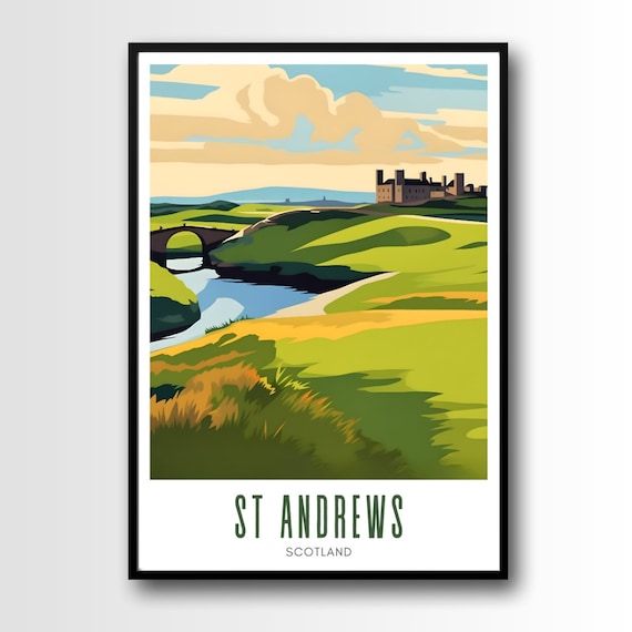 St Andrews Travel Poster St Andrews Wall Art St Andrews Travel Art Poster St Andrews Print St Andrews Golf Course
