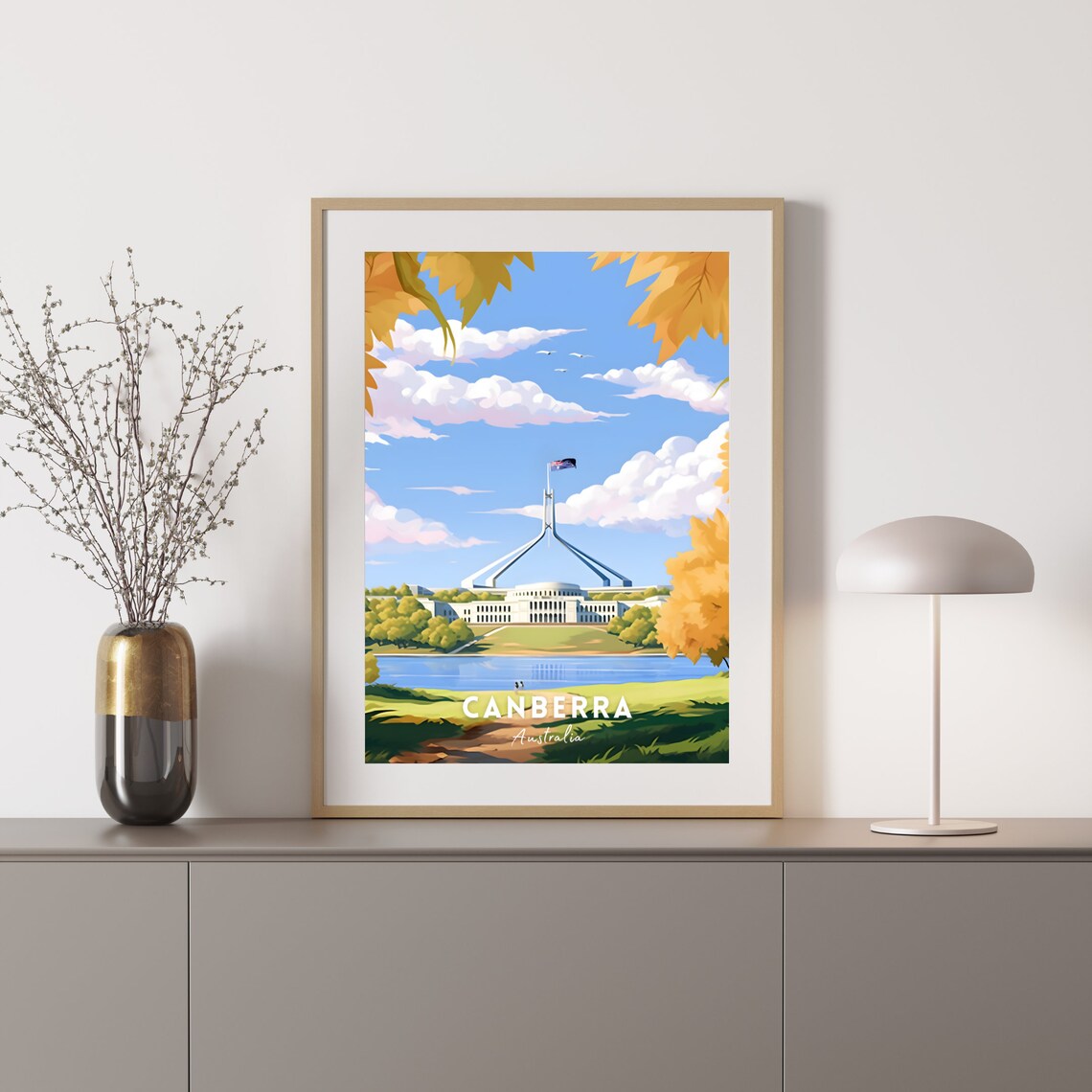 Canberra Australia Travel Poster, Place Name Print - Image 2