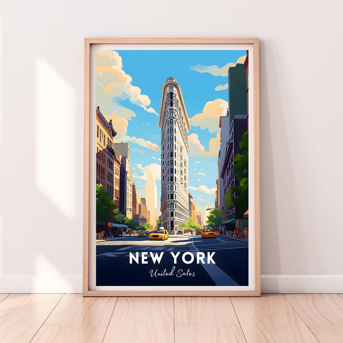 Flatiron Building New York City Street Vintage Travel Poster - Image 2