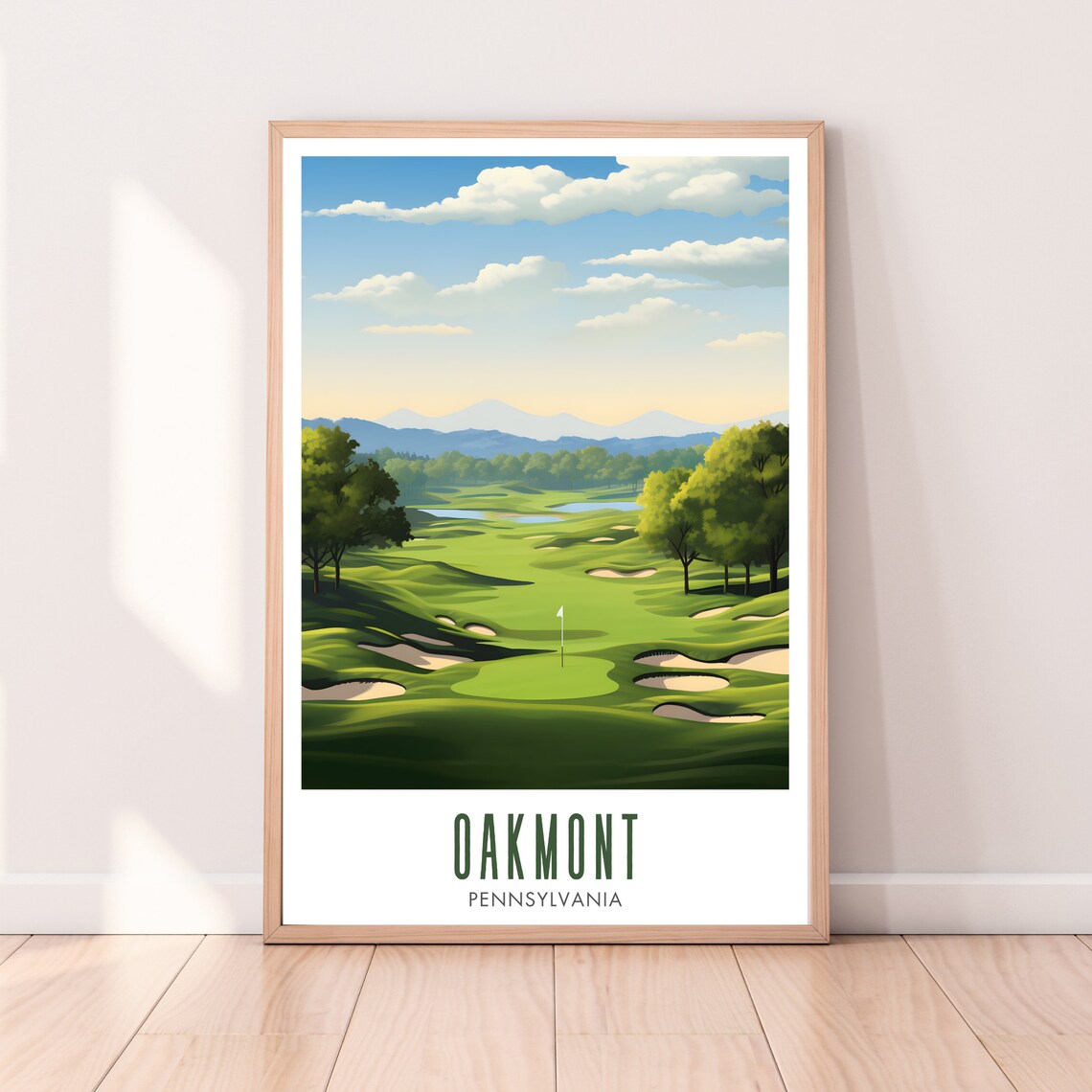 Oakmont Golf Course Travel Poster, Golf Gift - Image 2