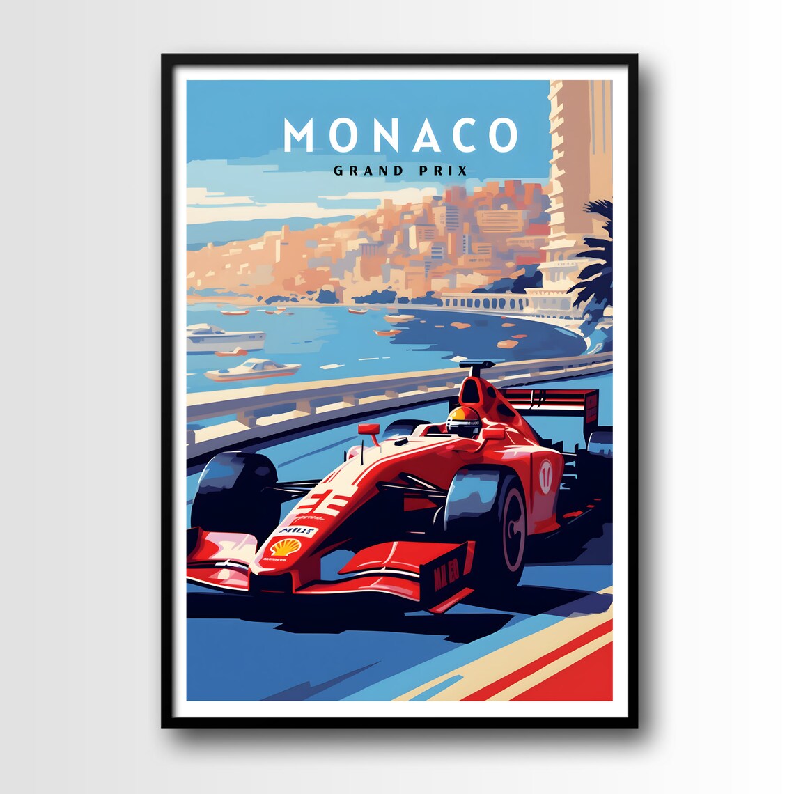 Monaco Grand Prix Travel Poster, Monaco Wall Art