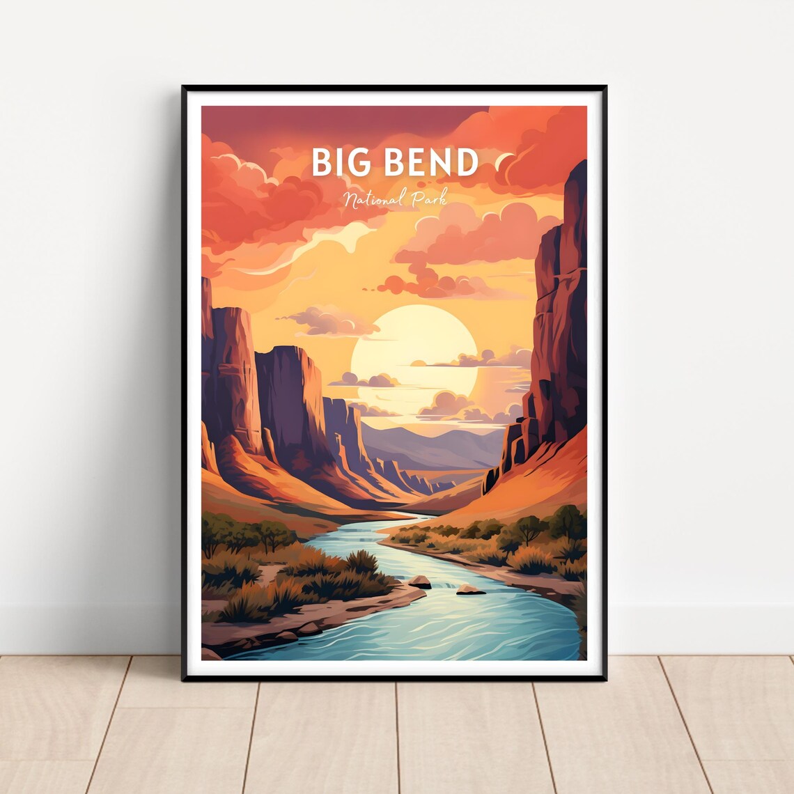 Big Bend National Park Travel Poster, Texas Art Print