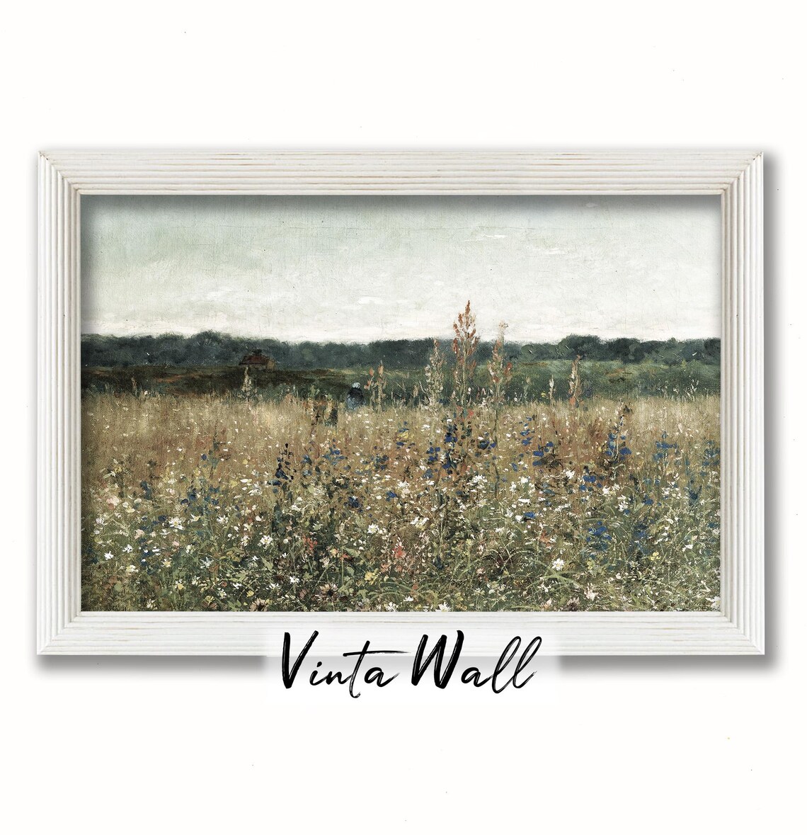 Wildflower Meadow Field Vintage Landscape Painting Nature Poster - Image 4