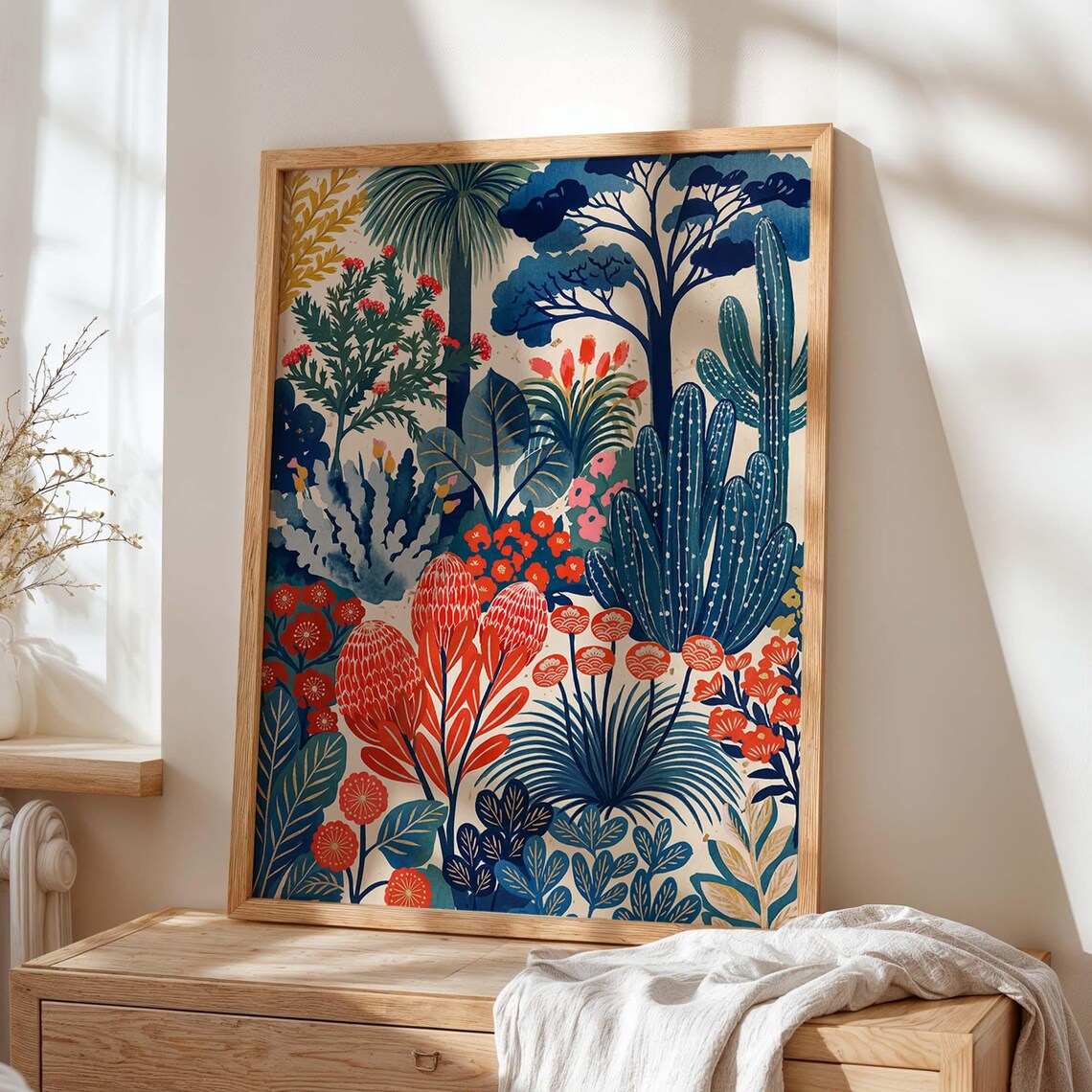 Tropical Botanical Cactus Desert Garden Poster