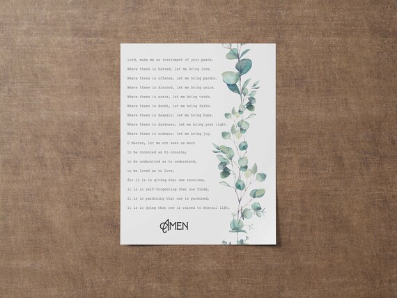 Prayer For Peace, Saint Francis Religious Art Print
