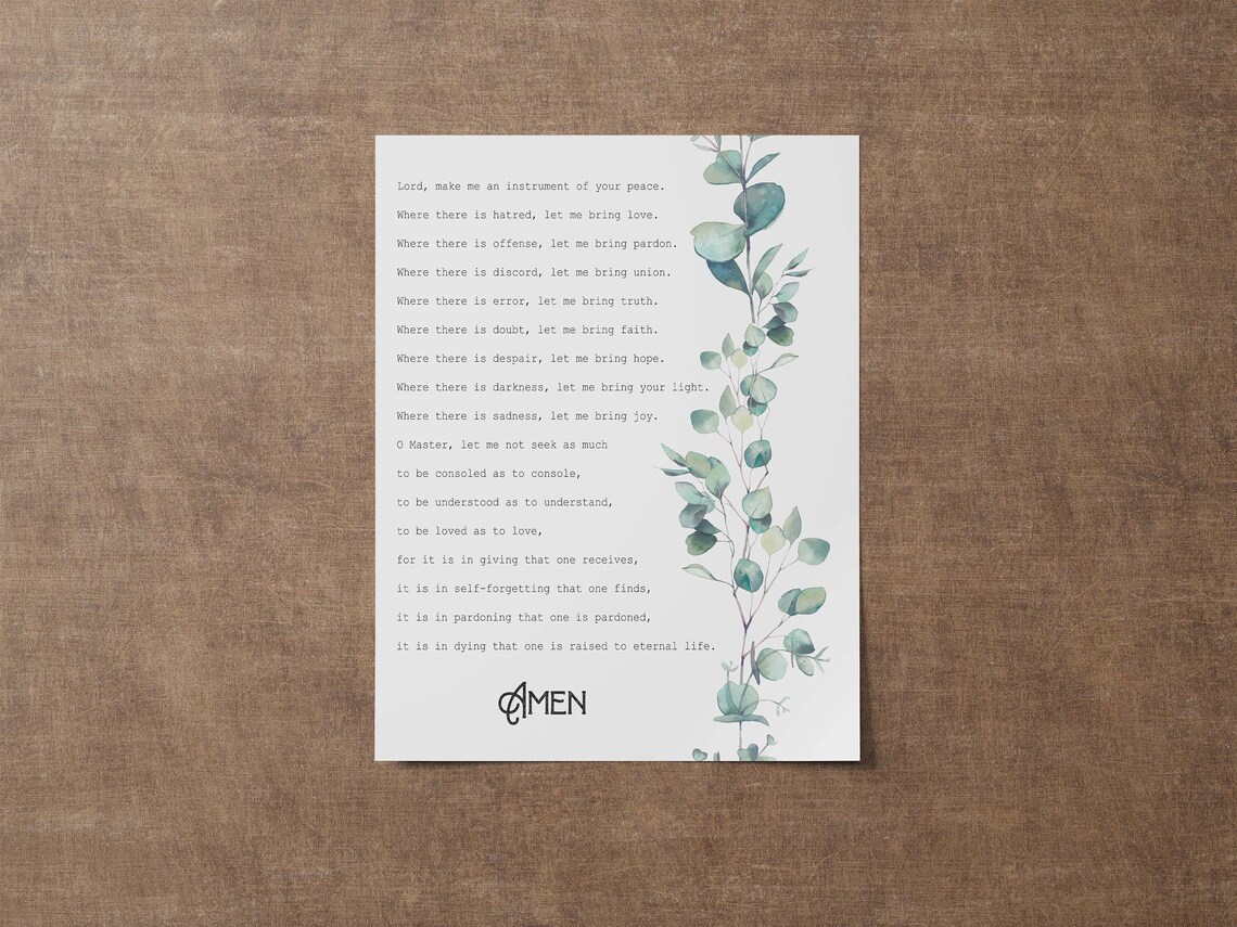 Prayer For Peace, Saint Francis Religious Art Print