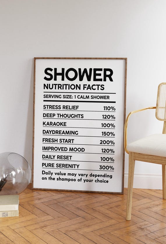 Funny Shower Quote Print Fun Bathroom Wall Art Trendy Cute