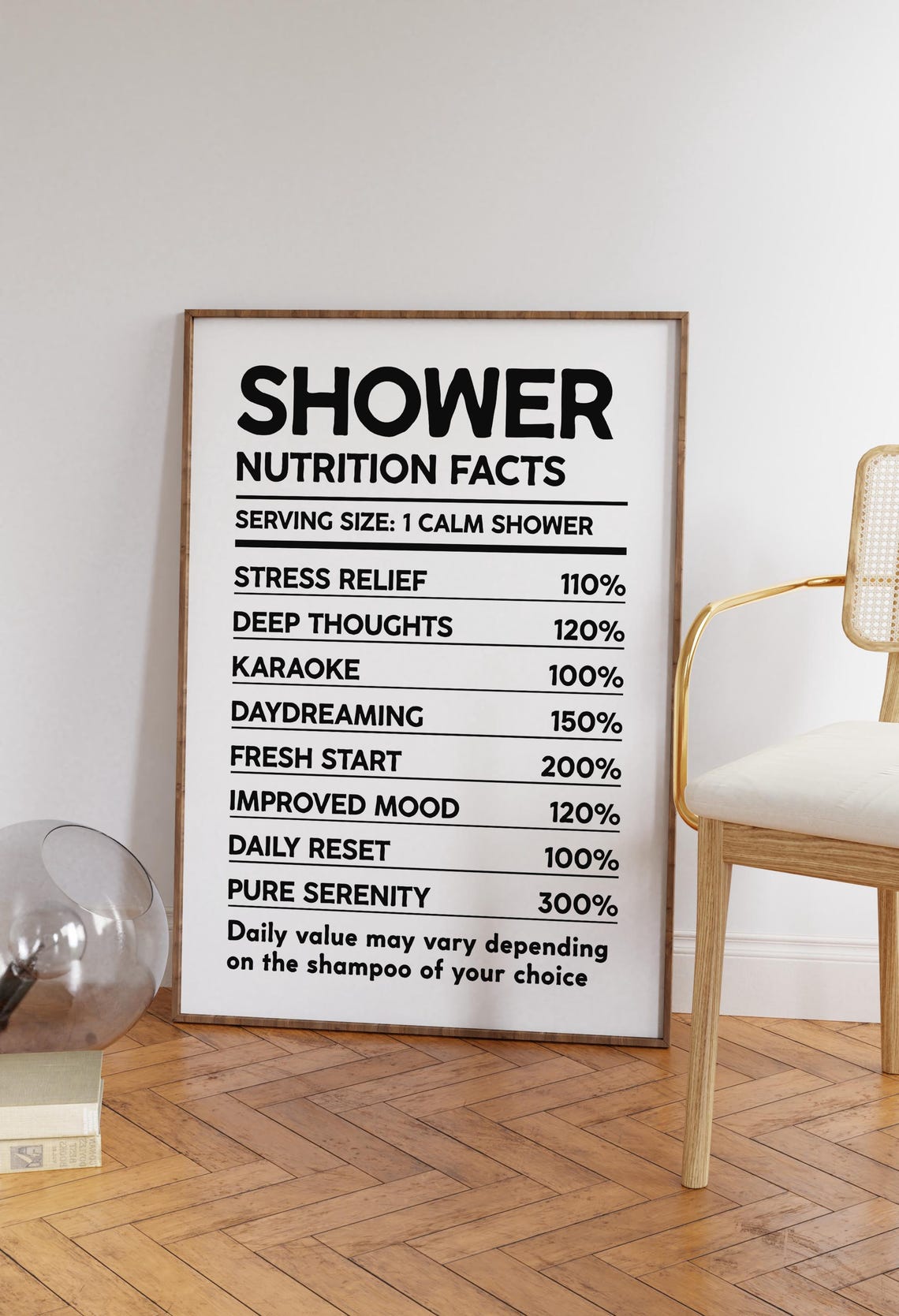 Funny Shower Quote Print Fun Bathroom Wall Art Trendy Cute