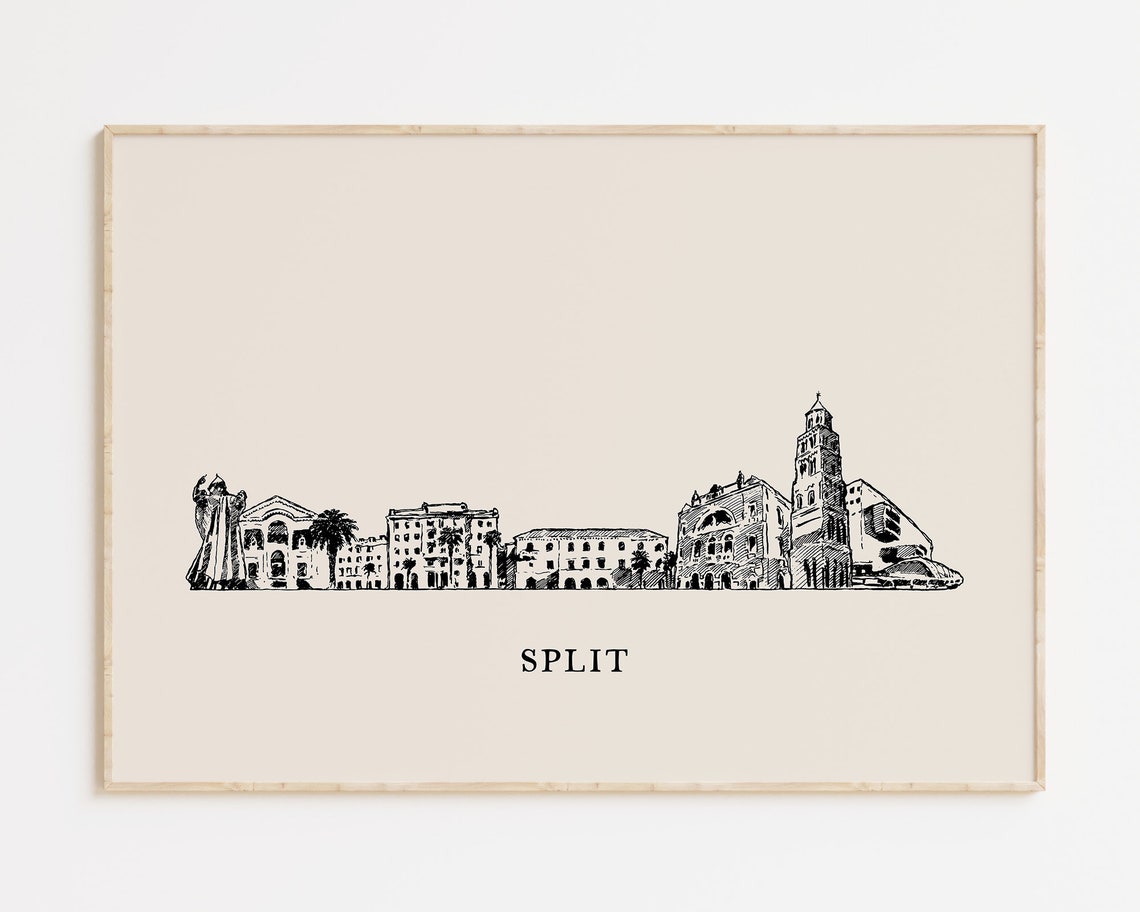 Split Croatia Skyline Line Art Minimalist Travel Decor Poster - Image 3