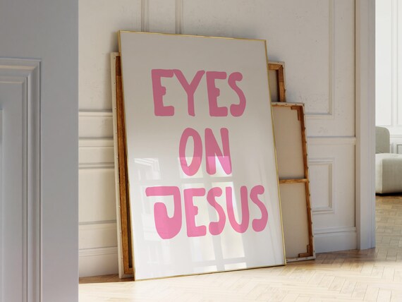 Pink Christian Wall Art Christian Girl Art Print Dorm Room Decor Cute Christian Wall Art Jesus Quote Print Bible Verse Print