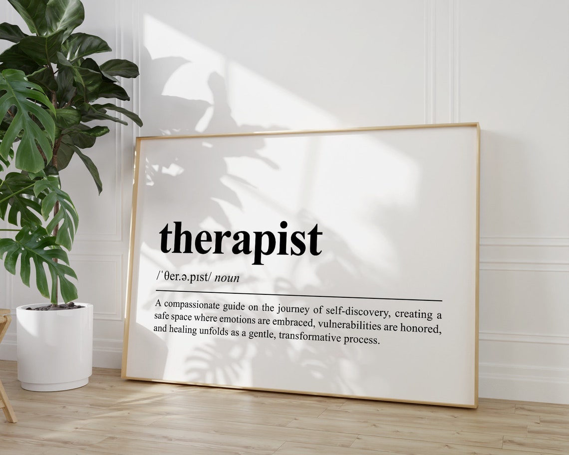Therapist Definition Compassionate Guide Dictionary Art Poster - Image 2