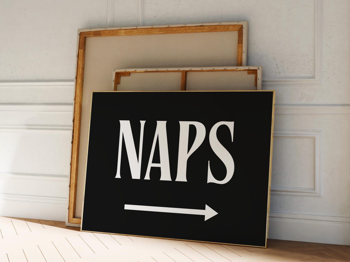 Funny Naps Arrow Black Bedroom Quote Nap Time Wall Poster Decor - Image 2