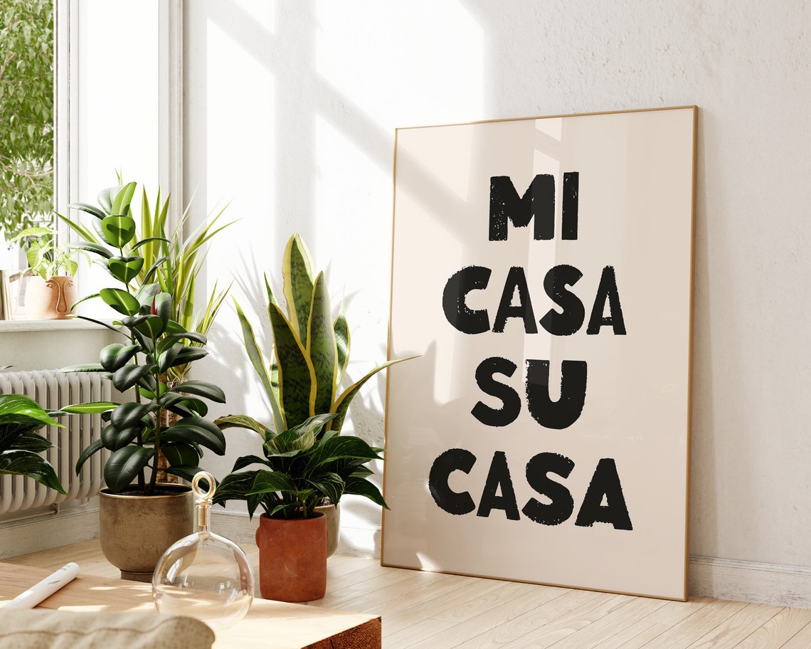 Mi Casa Su Casa Black Spanish Quote Bold Modern Entryway Art Poster - Image 3