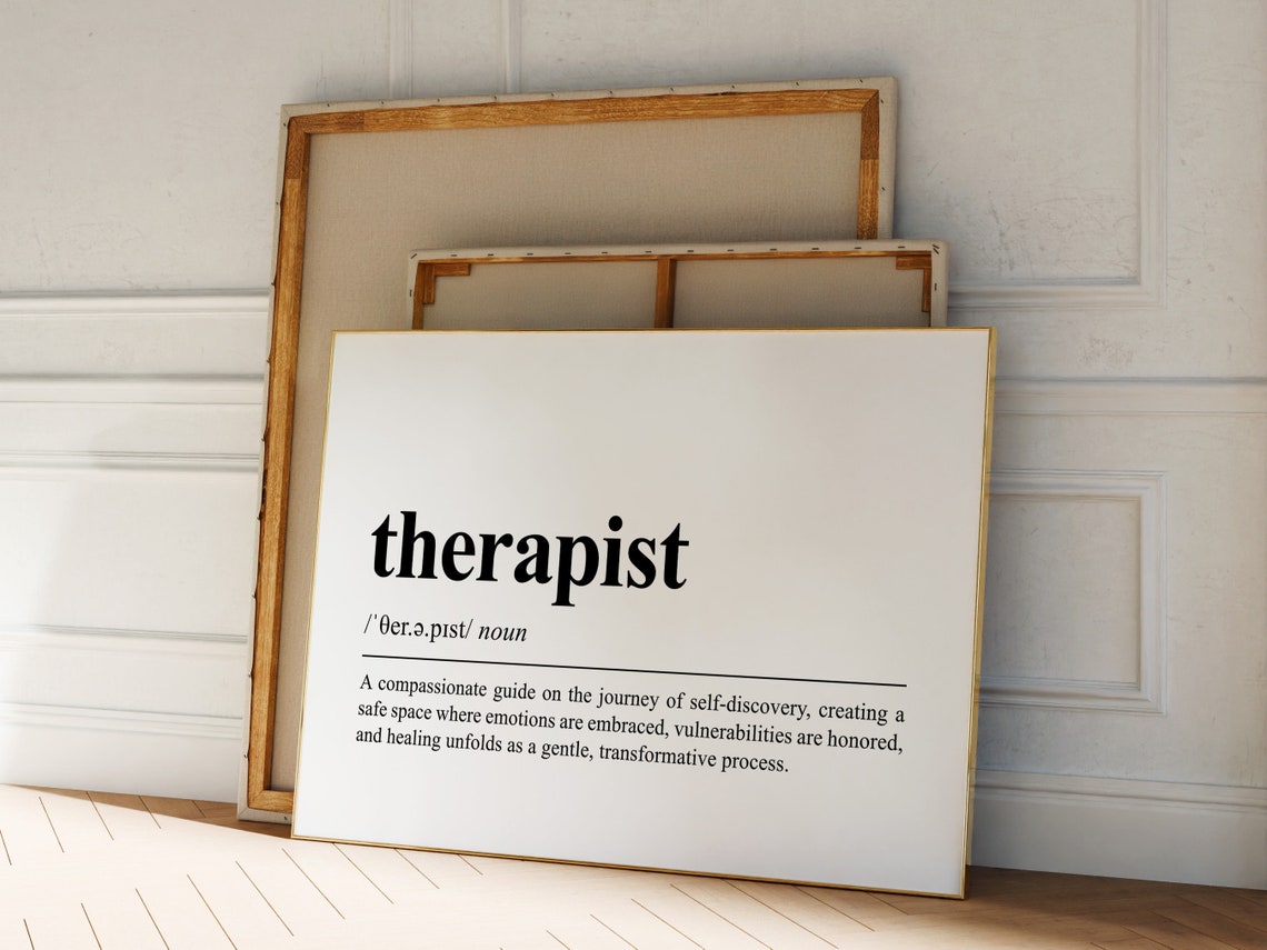 Therapist Definition Compassionate Guide Dictionary Art Poster