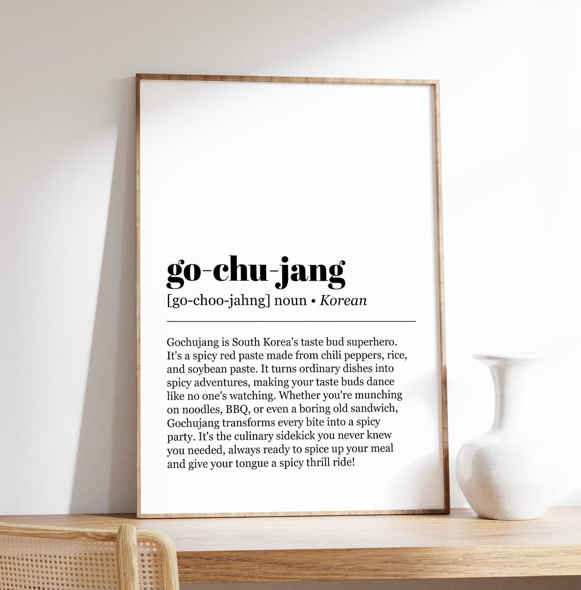 Gochujang Korean Dictionary Definition Spicy Food Wall Print