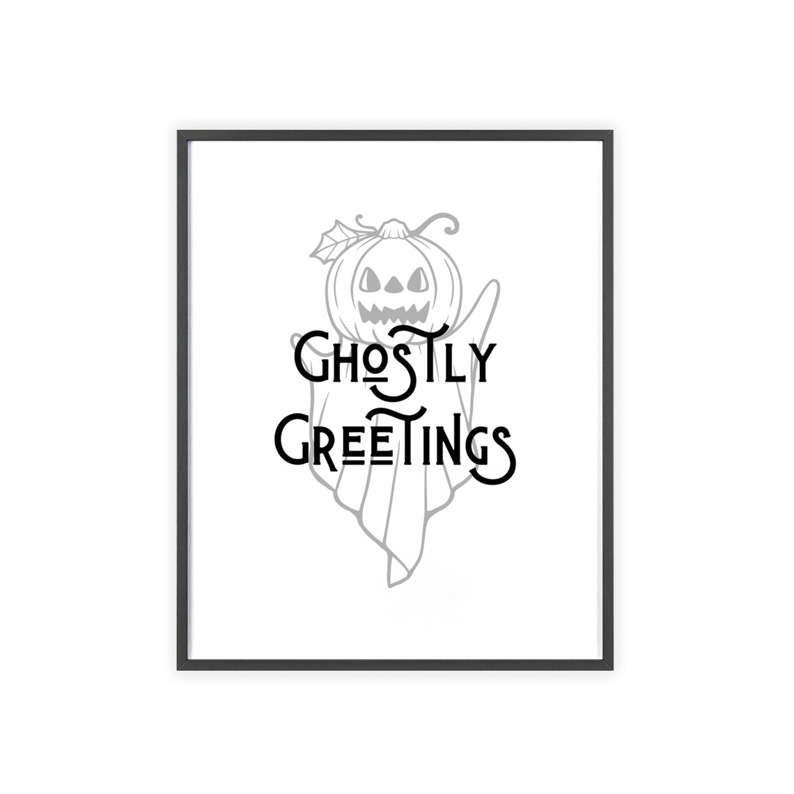 Ghostly Greetings Halloween Art Gothic Wall Art Ghostly Decor Cute Ghost Halloween Print Halloween Instant Scary Decor - Image 3