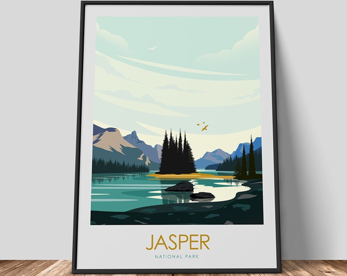 Jasper National Park Travel Poster, Canada Art Print - Image 2