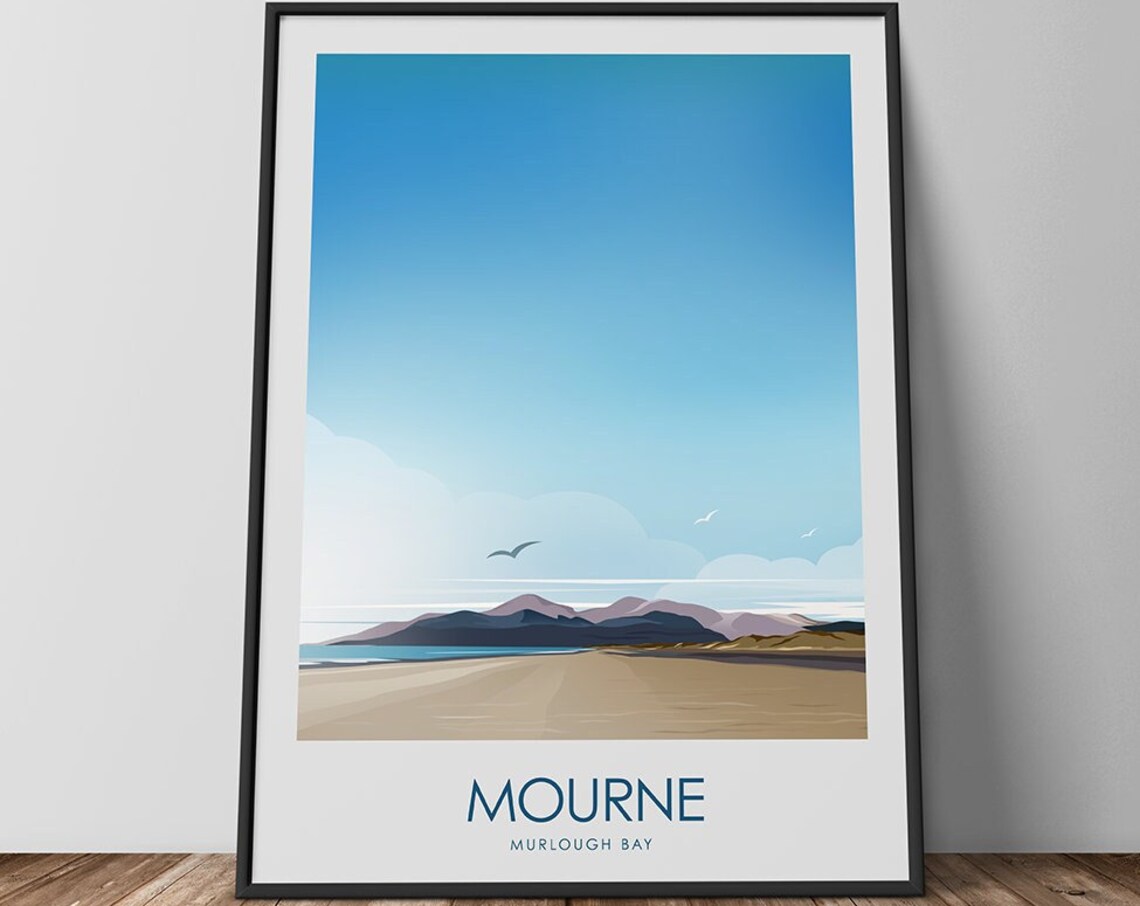 Mourne Mountains Co Down Travel Poster, Irish Art - Image 3