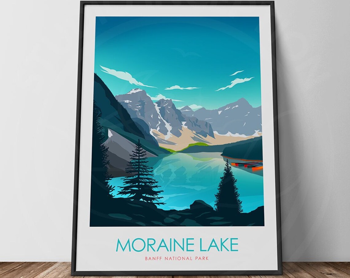 Banff Minimalist Travel Poster, National Park Art Print - Image 3