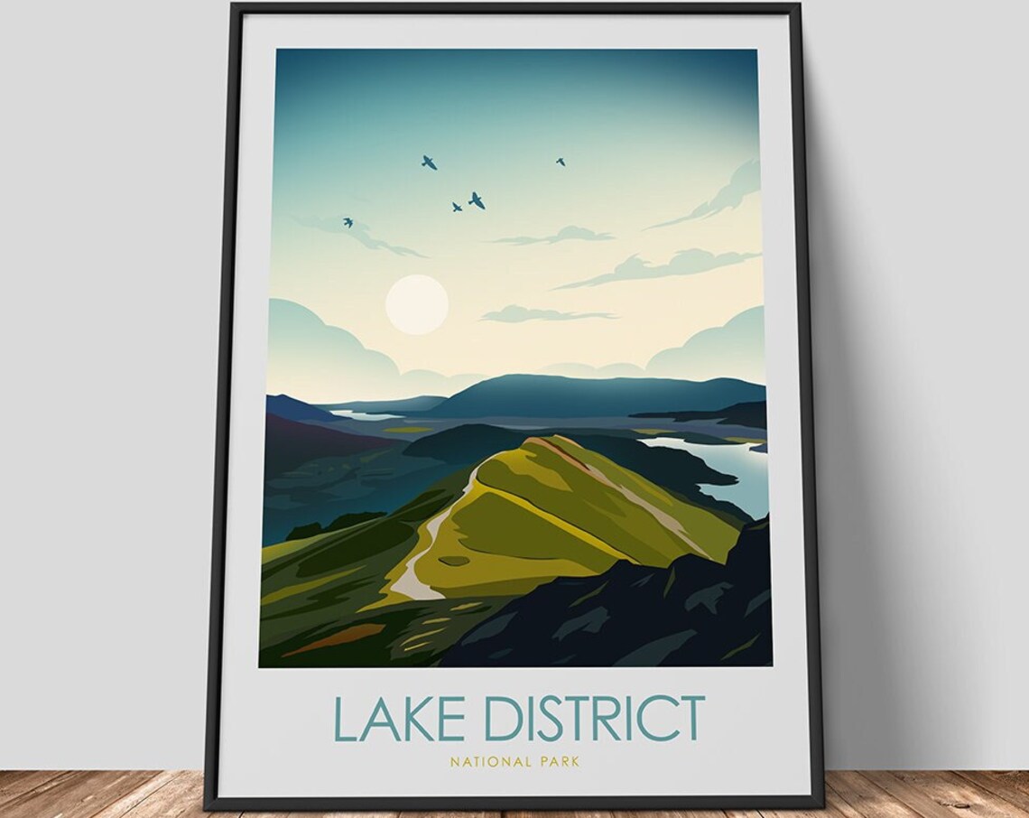 Lake District Catbells England Travel Poster - Image 2