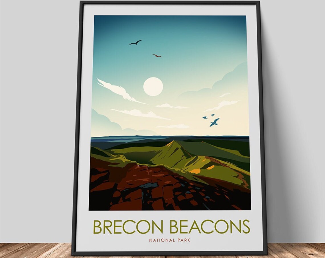 Brecon Beacons Pen Y Fan Travel Poster, South Wales - Image 3