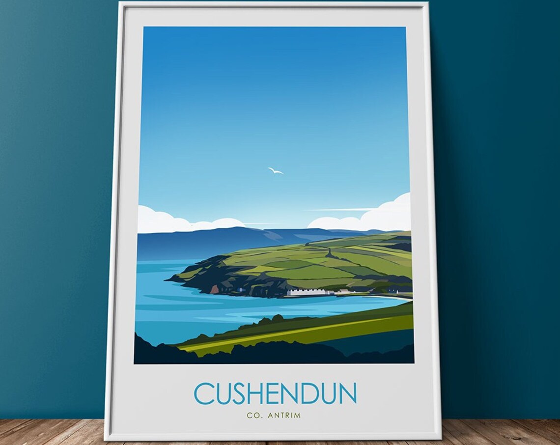 Cushendun Irish Travel Poster, Northern Ireland Travel Poster - Image 2
