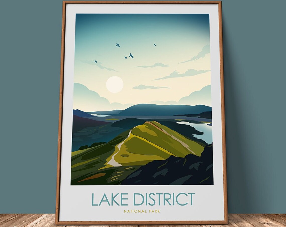 Lake District Catbells England Travel Poster - Image 3