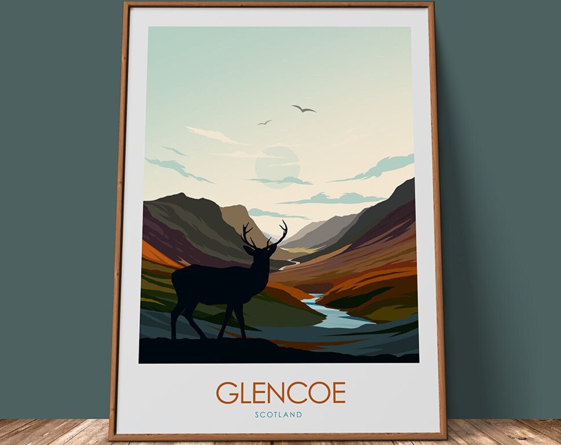 Glencoe Travel Poster, Minimal National Park Art - Image 2