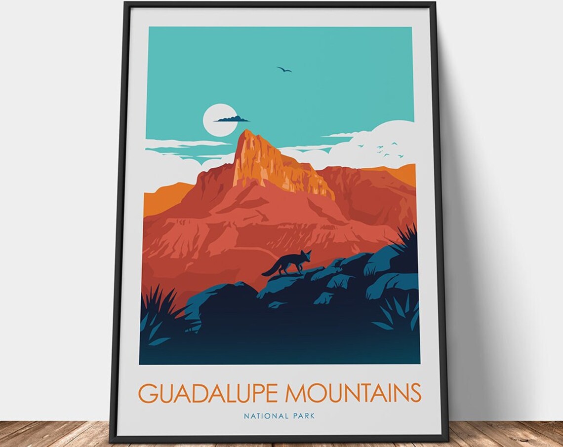 Guadalupe Mountains National Park Minimalist Art Print - Image 3