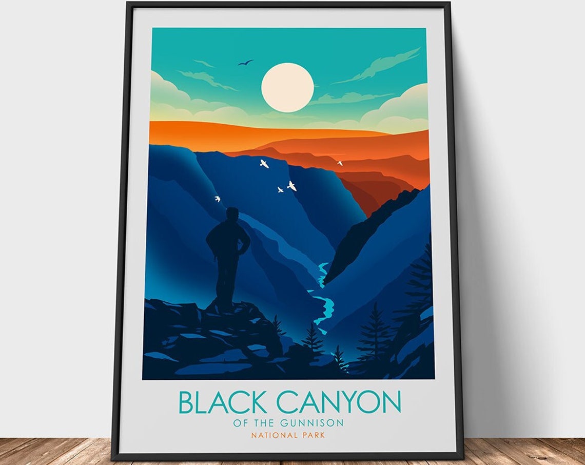 Black Canyon Of The Gunnison National Park Colorado Travel Poster Travel Print National Park Poster Art Print Living Room Art Art Print - Image 3